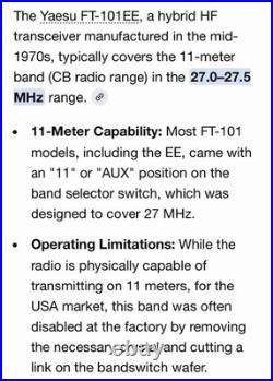 Yaesu FT-101EE HF Transceiver Nice Condition Tested & Working