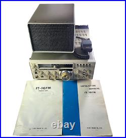Yaesu FT-107M Ham Radio Transceiver with Speaker Manual Parts List Working