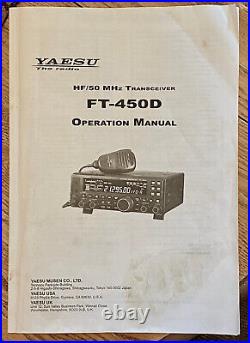 Yaesu FT 450D Transceiver with Manual MH-31 Mic DC Power Cord Very Nice Condition